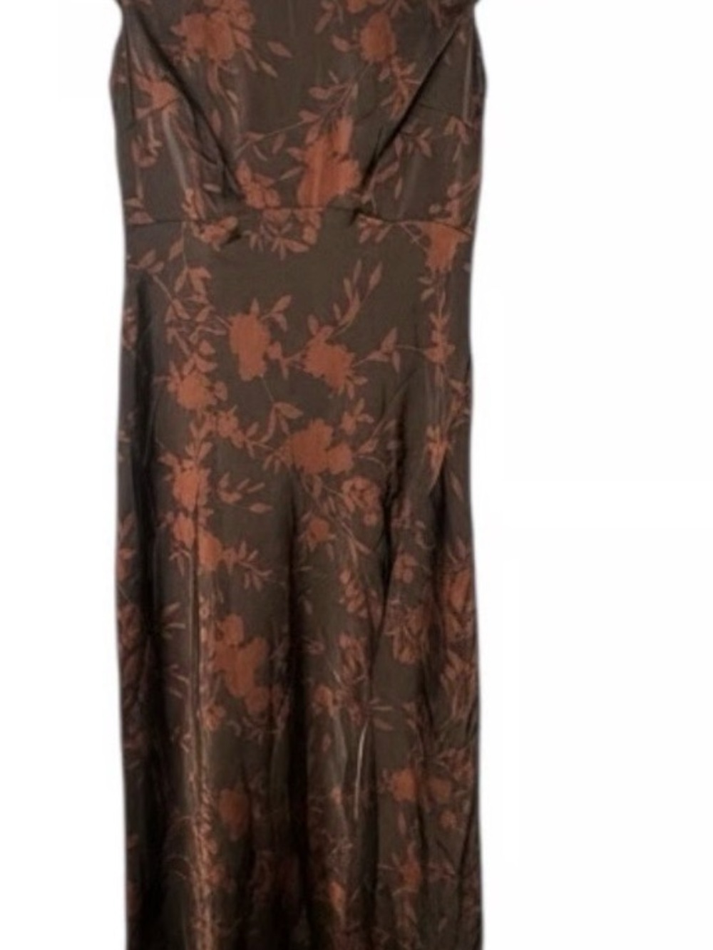 a new day Brown Floral Maxi Dress with Rust Print